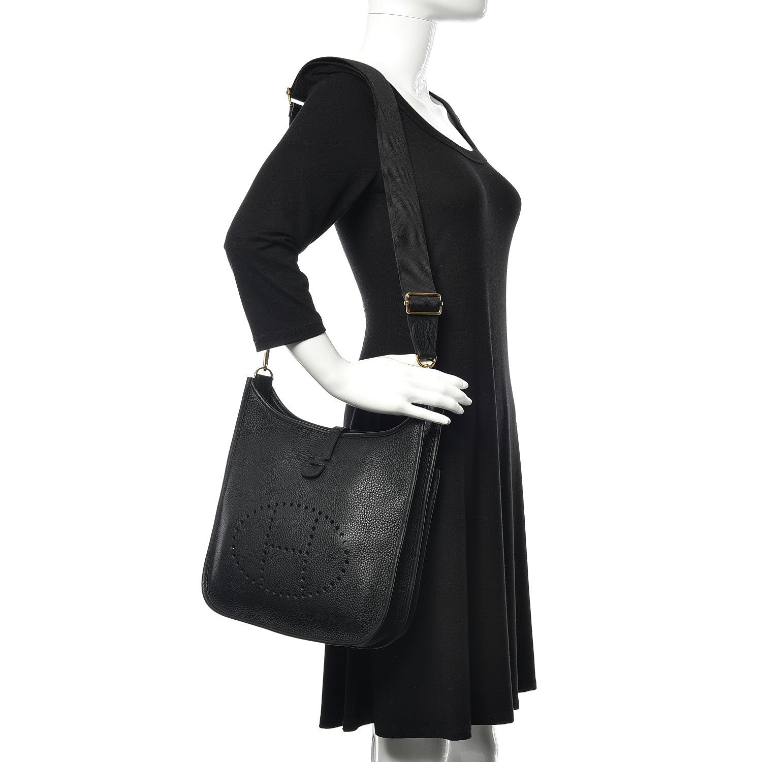 Hermes Taurillon Clemence Evelyne III PM Black 2 of 12
