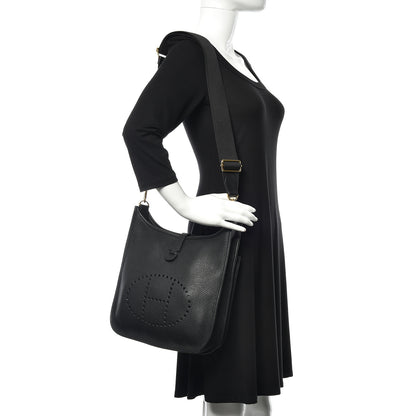 Hermes Taurillon Clemence Evelyne III PM Black 2 of 12