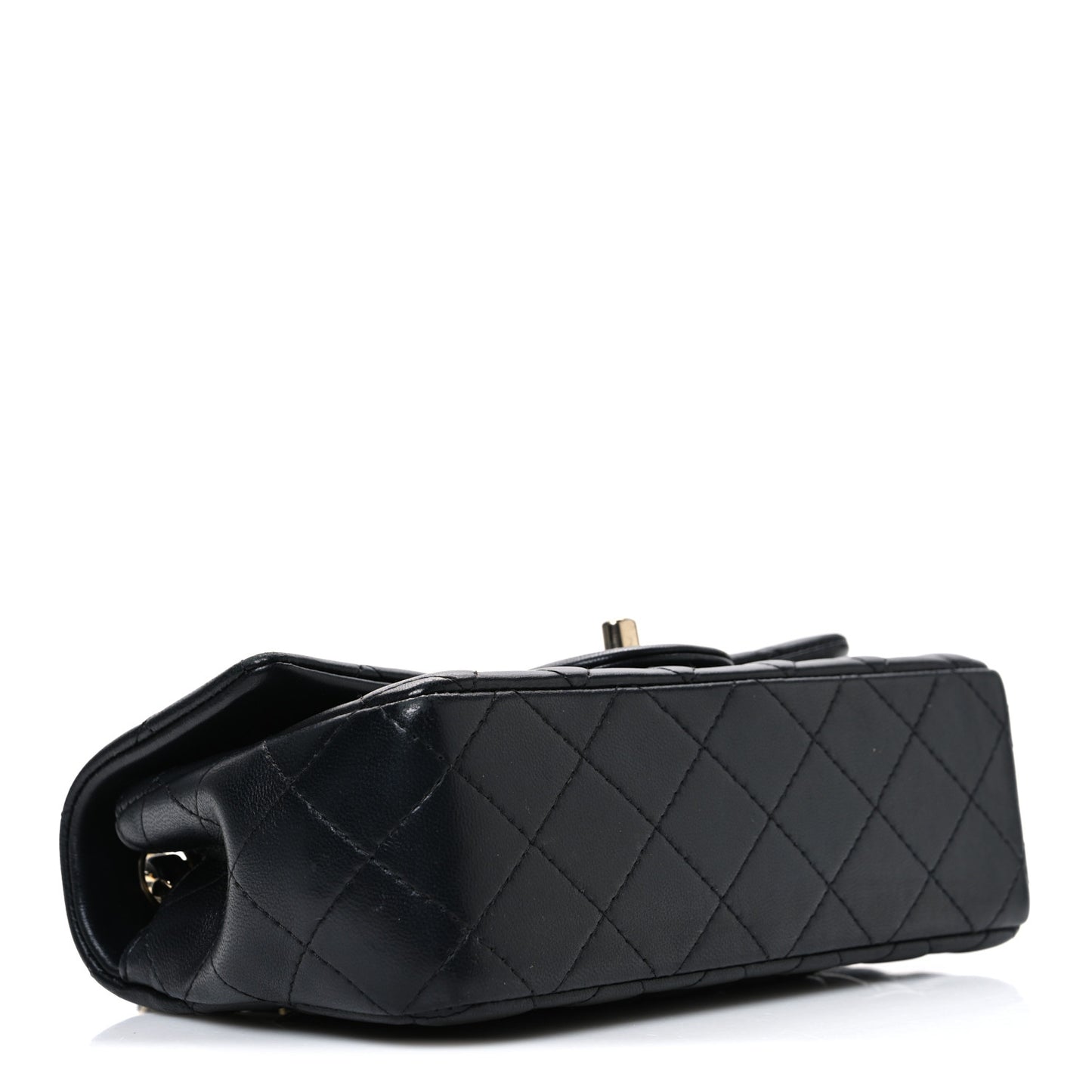 Lambskin Quilted Mini Rectangular Flap Black