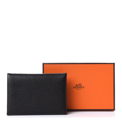 Hermes Chevre Mysore Calvi Duo Card Case Black 10 of 10