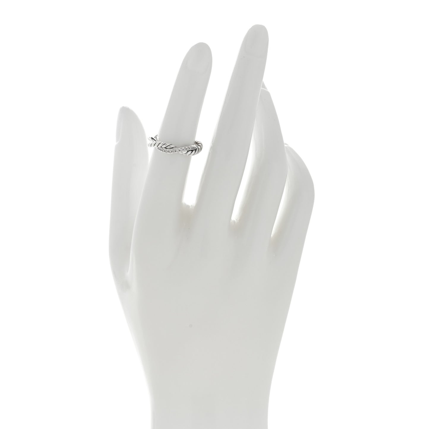 Sterling Silver Diamond Petite Infinity Twist Ring 47 4