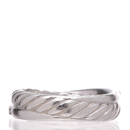 David Yurman Sterling Silver Diamond 5mm Crossover Ring 48 4.5 3 of 4