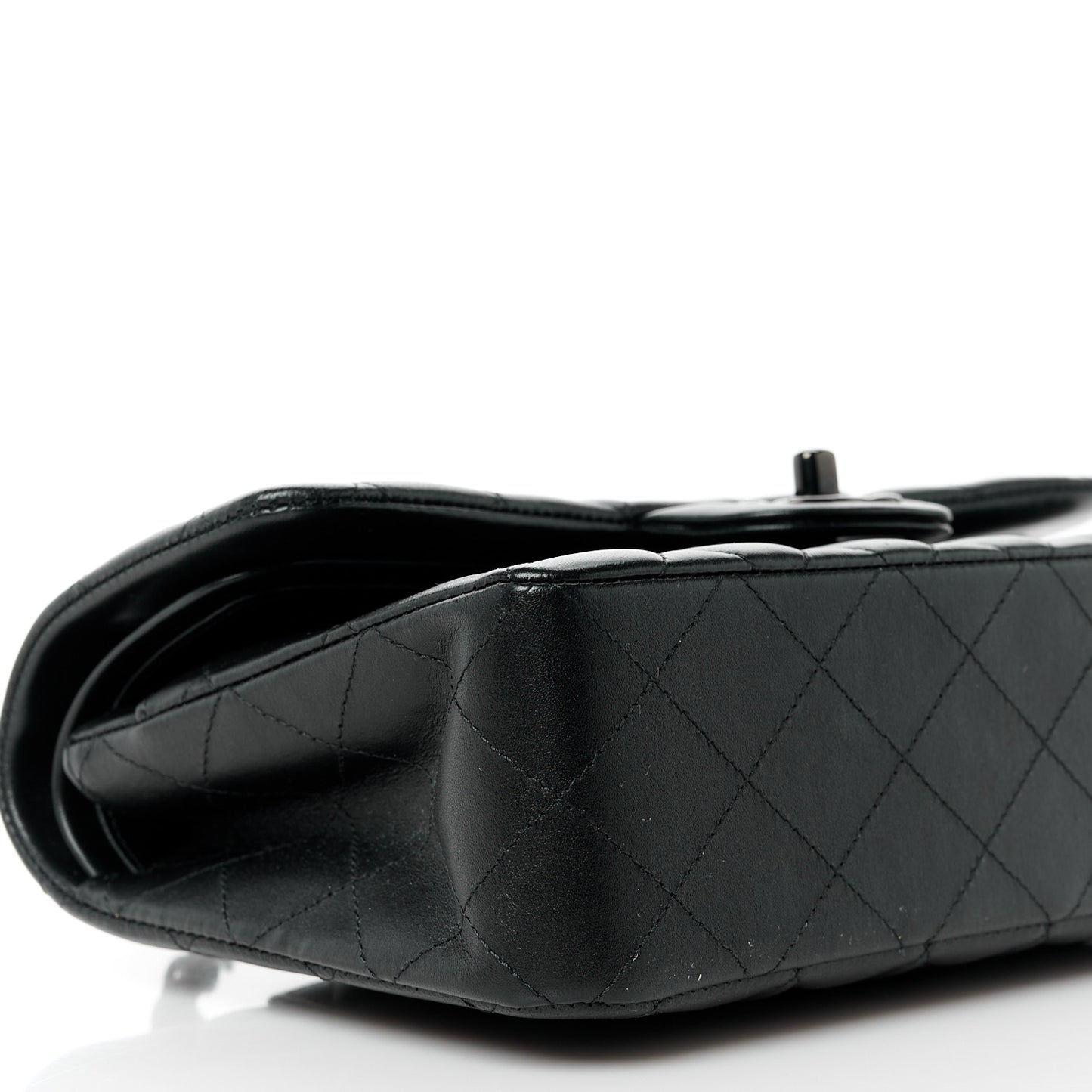 Lambskin Quilted Small Double Flap So Black