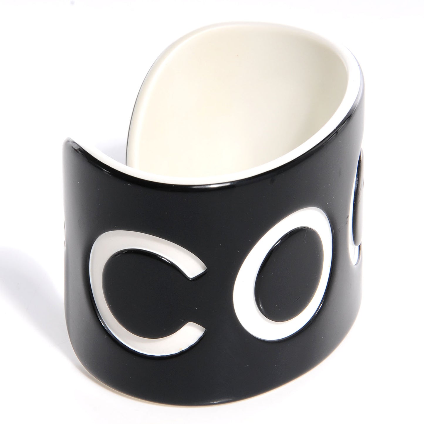 Resin Coco Wide Cuff Black White