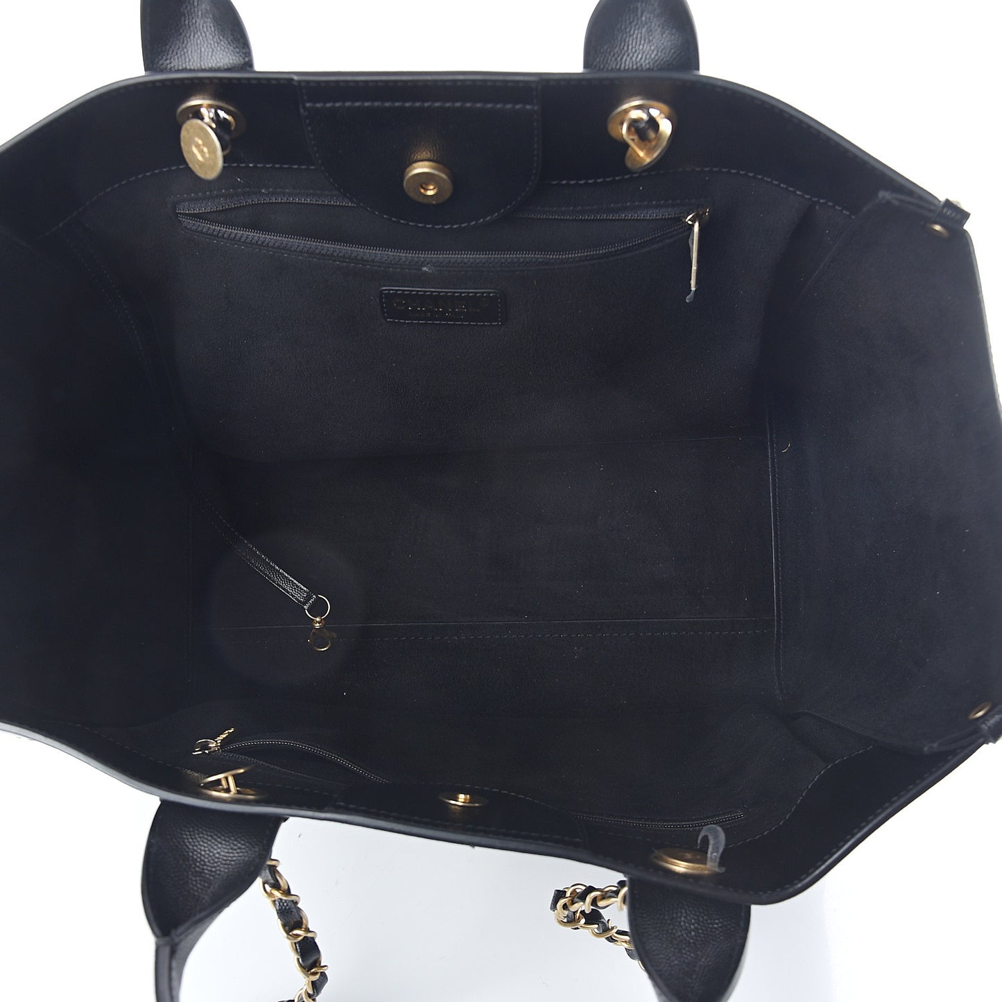 Caviar Medium Studded Deauville Tote Black