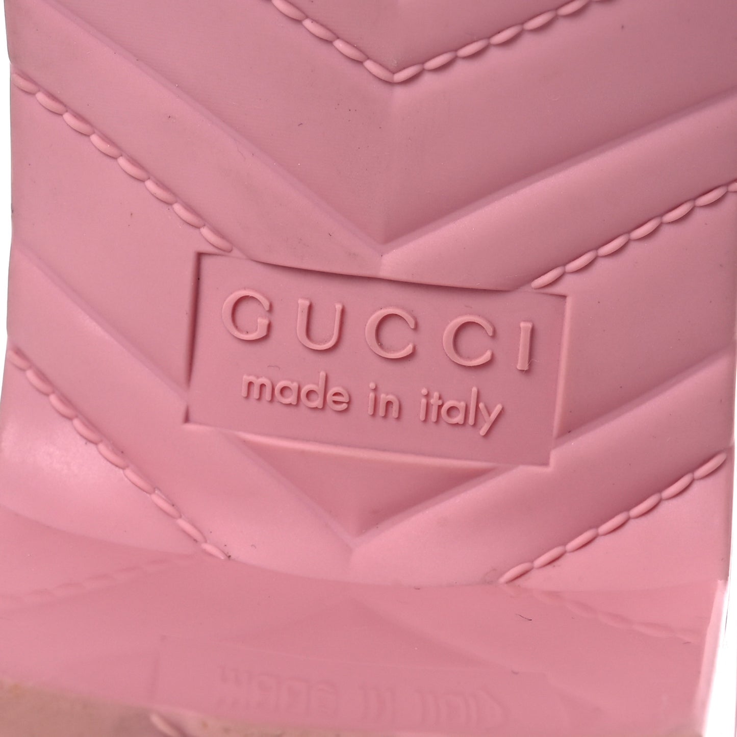 Rubber Gucci Logo Womens Platform 20/60mm Slide Sandals 38 Wild Rose