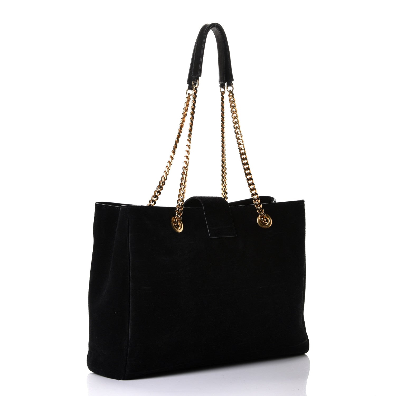Saint Laurent Suede Monogram Cassandre Shopper Black 2 of 5