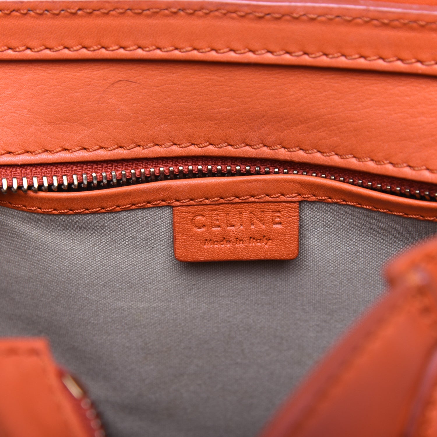 Celine Smooth Calfskin Nano Luggage Orange 11 of 20