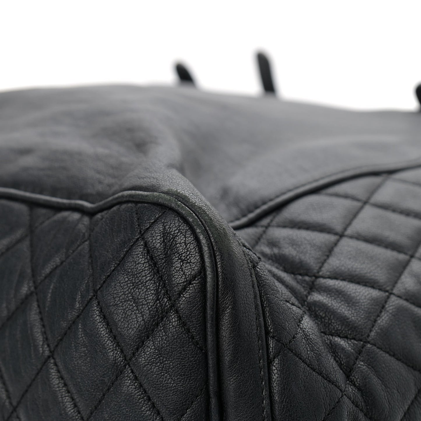 Lambskin Chain Embellished Blare Tote Black