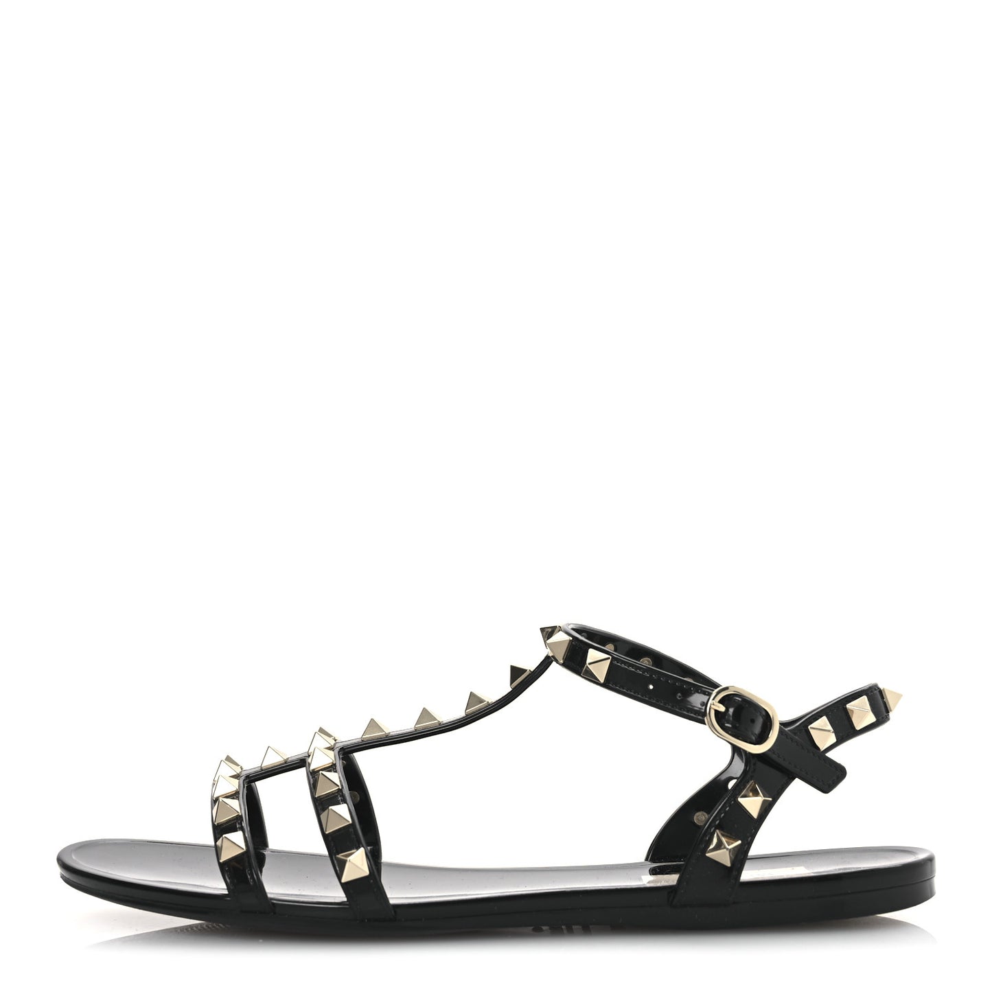 PVC Jelly Rockstud Caged Sandals 39 Black