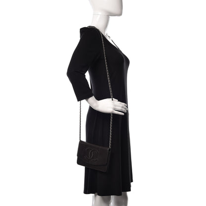 Chanel Caviar Timeless CC Wallet On Chain WOC Dark Brown 2 of 18