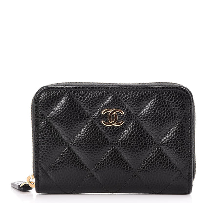 Chanel Caviar Quilted Zip Coin Purse Black 1 of 8