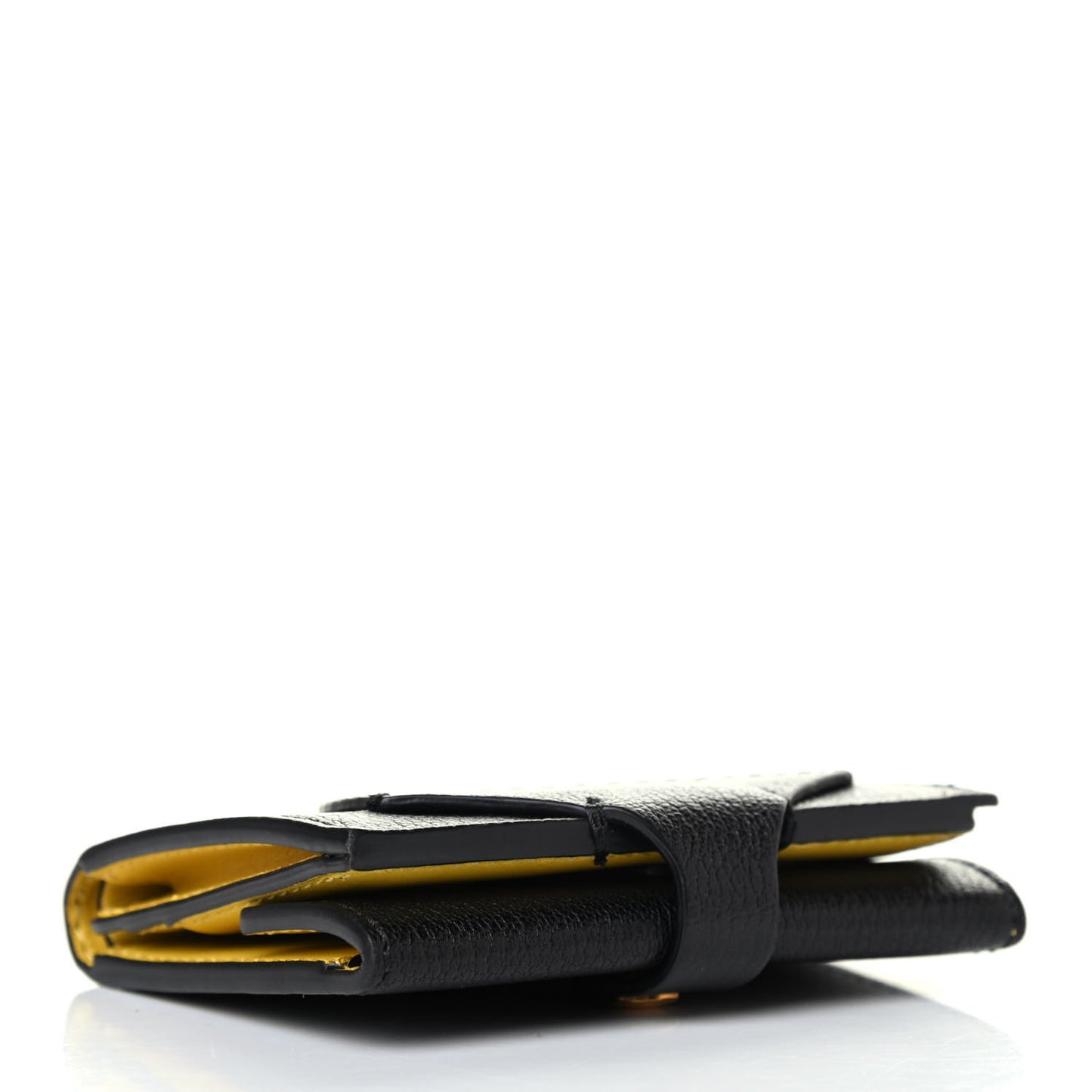 Grainy Calfskin Harlow Bifold Wallet Black