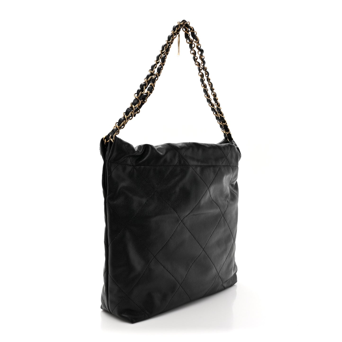 Shiny Caviar Quilted Small Chanel 22 So Black