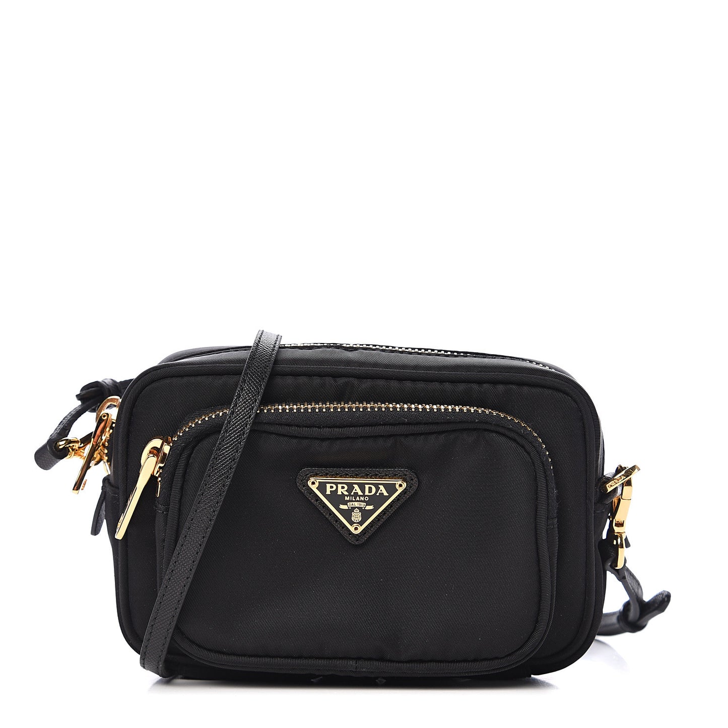 Tessuto Nylon Saffiano Convertible Crossbody Wristlet Black