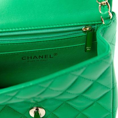 Chanel Lambskin Quilted Mini Square Flap Green 8 of 10