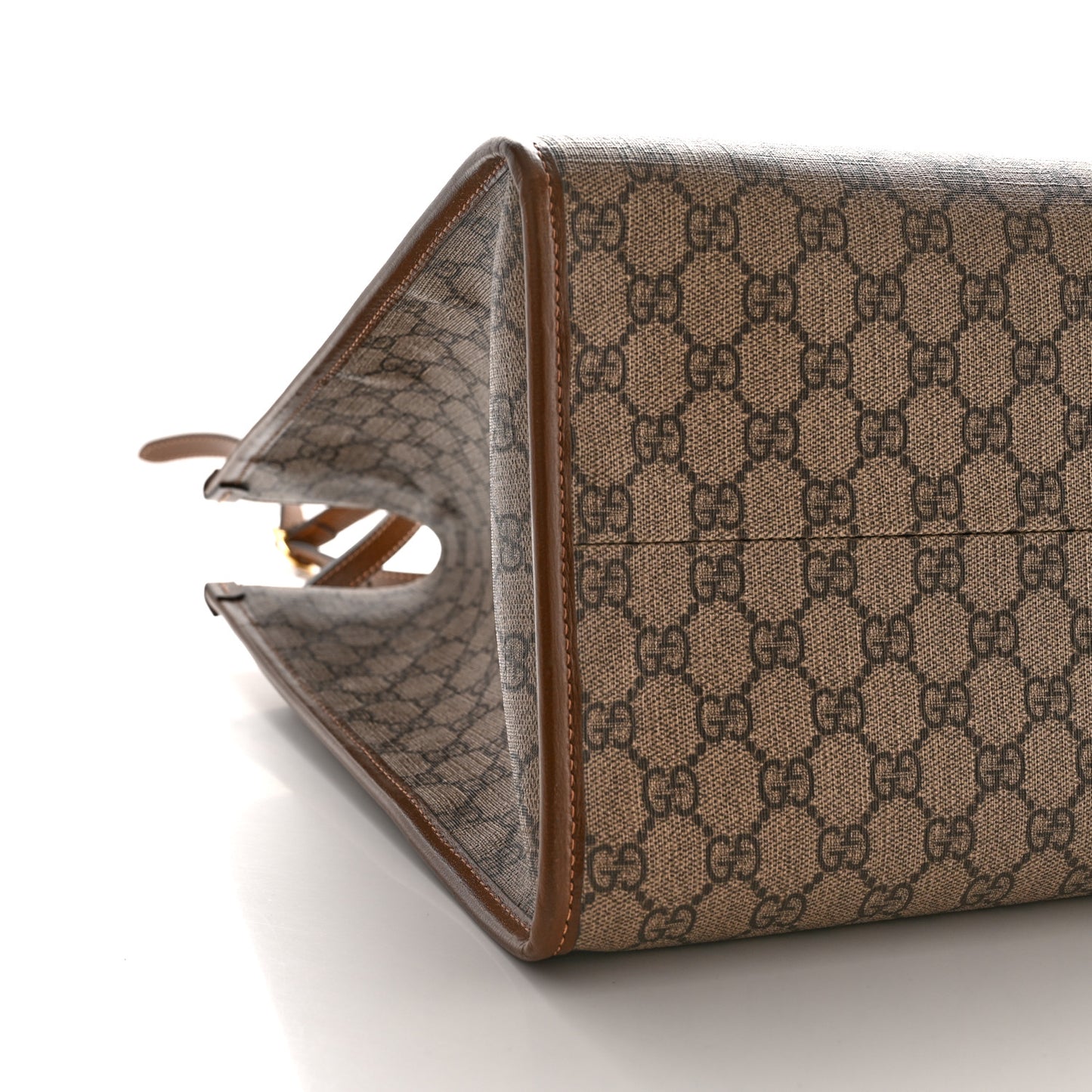 GG Supreme Monogram Fake/Not Large Retro Interlocking G Tote Bag Beige Brown Sugar
