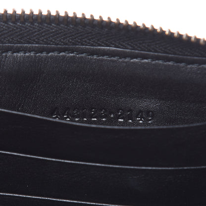 Gucci Calfskin Matelasse GG Marmont Zip Around Wallet Black White 7 of 8