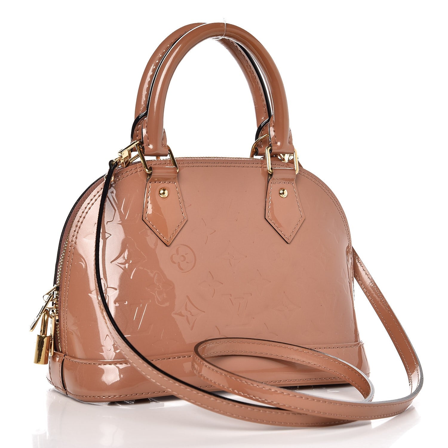Louis Vuitton Vernis Alma BB Rose Velours 3 of 11