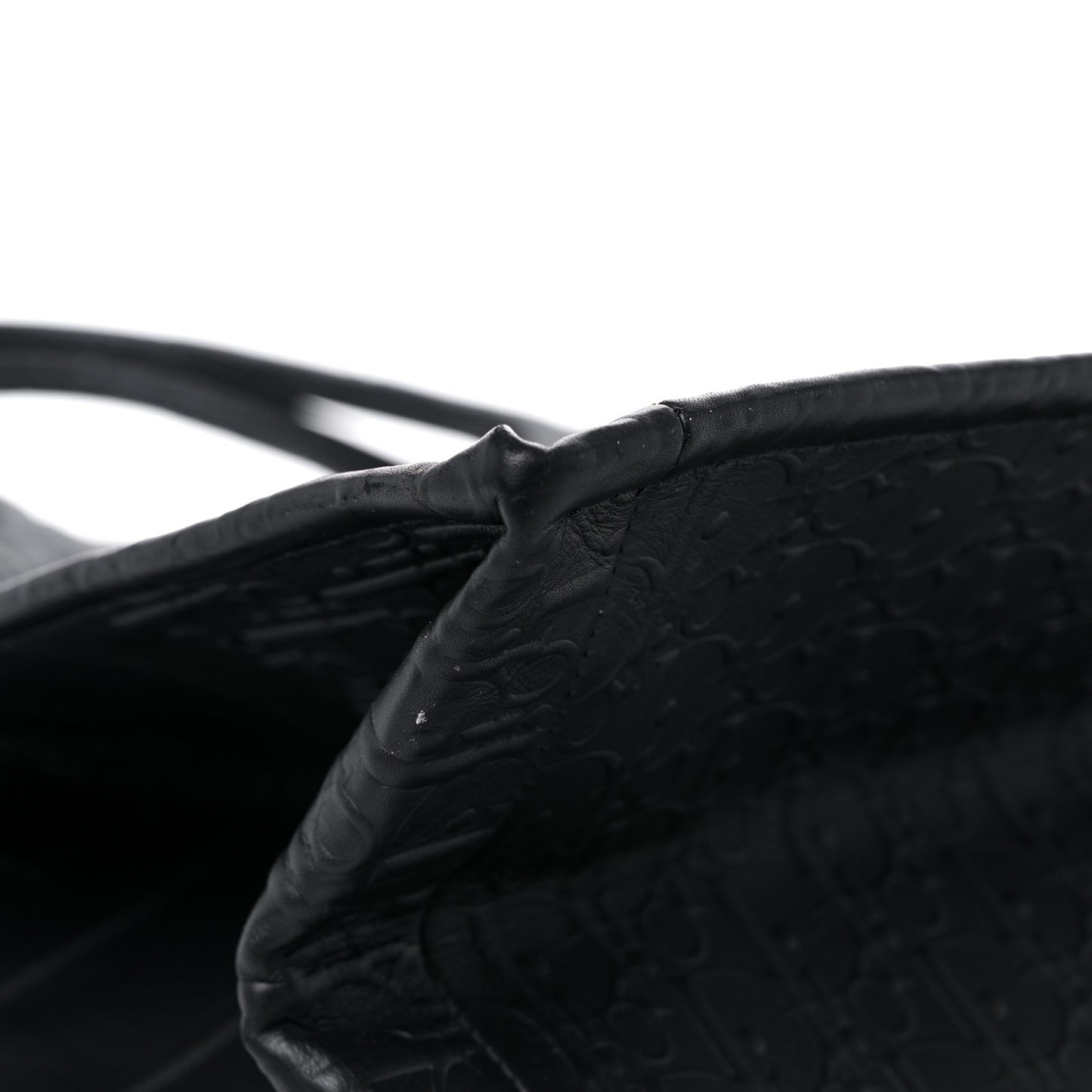 Oblique Calfskin Embossed Large Book Tote Black