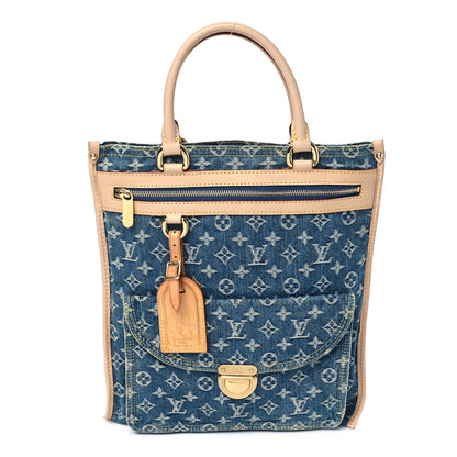 Louis Vuitton Monogram Denim Sac Plat Blue 1 of 13