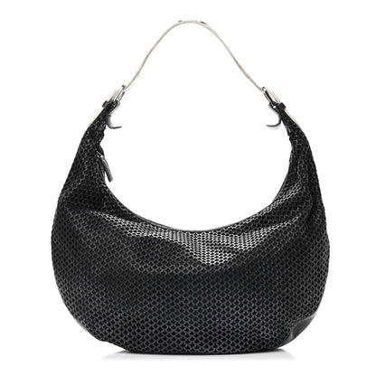 Christian Dior Leather Perforated Hobo Black 1 of 17