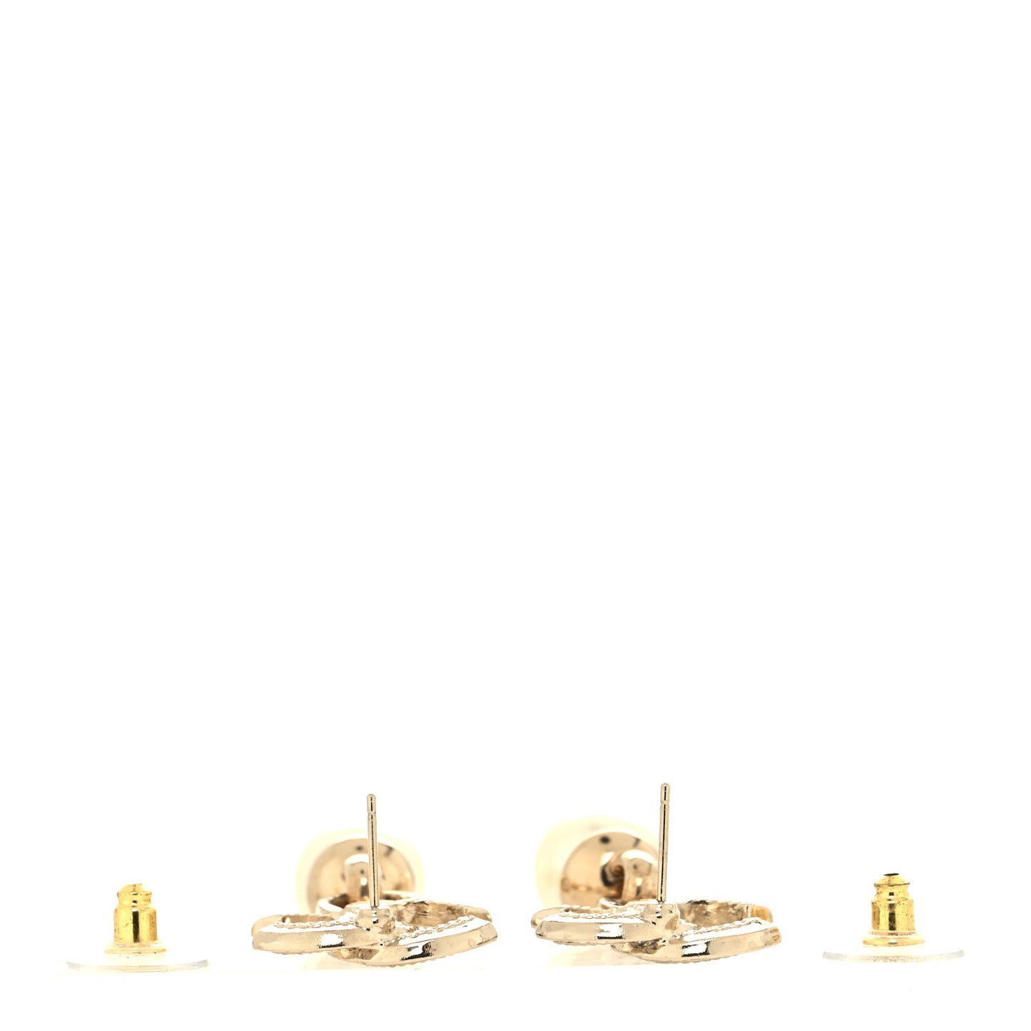 Crystal Pearl CC Drop Earrings Gold