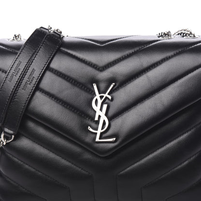 Saint Laurent Calfskin Y Quilted Monogram Small Loulou Chain Satchel Black 9 of 9
