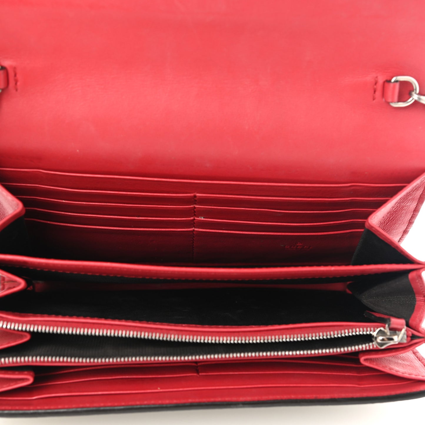GG Supreme Monogram Mini Dionysus Chain Wallet Beige Vulcanic Red