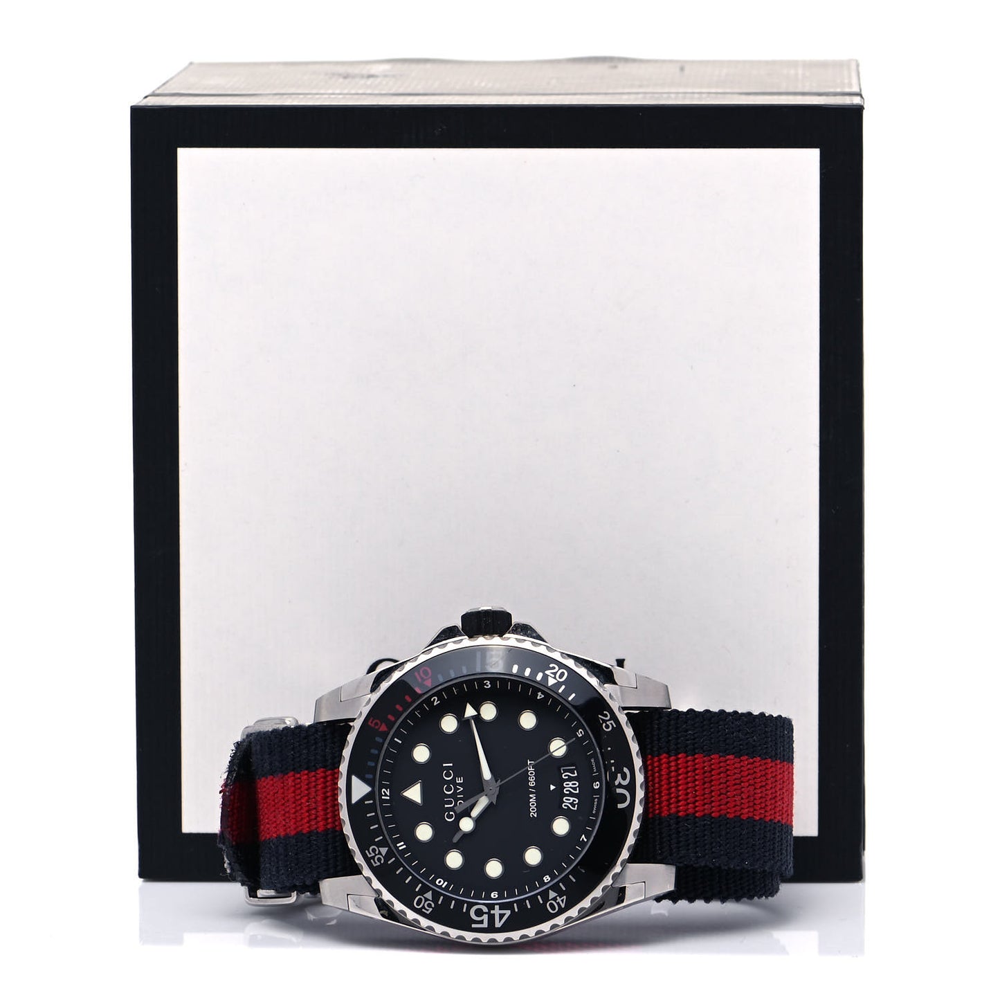 Stainless Steel Nylon 45mm Dive Quartz Watch Black