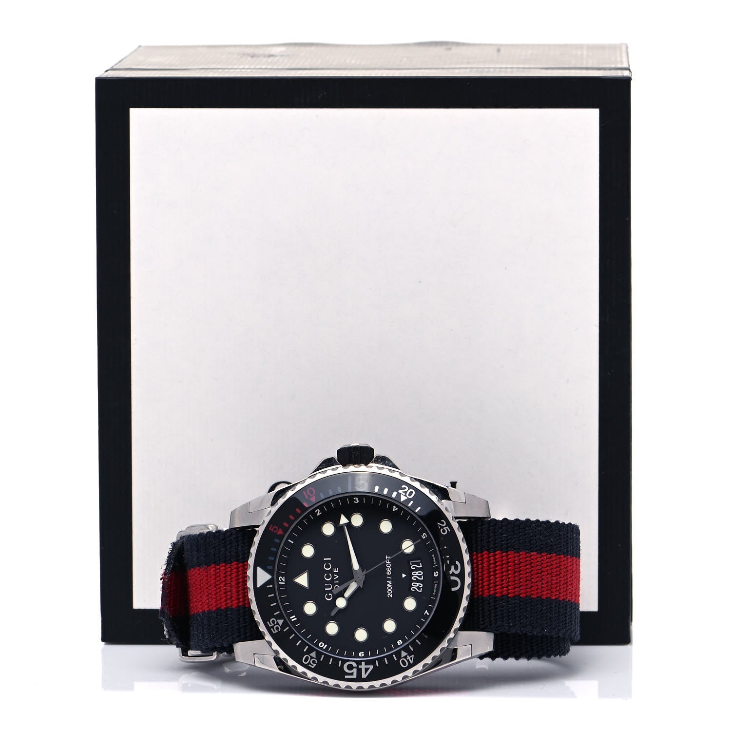 Gucci Stainless Steel Nylon 45mm Dive Quartz Watch Black 5 of 5