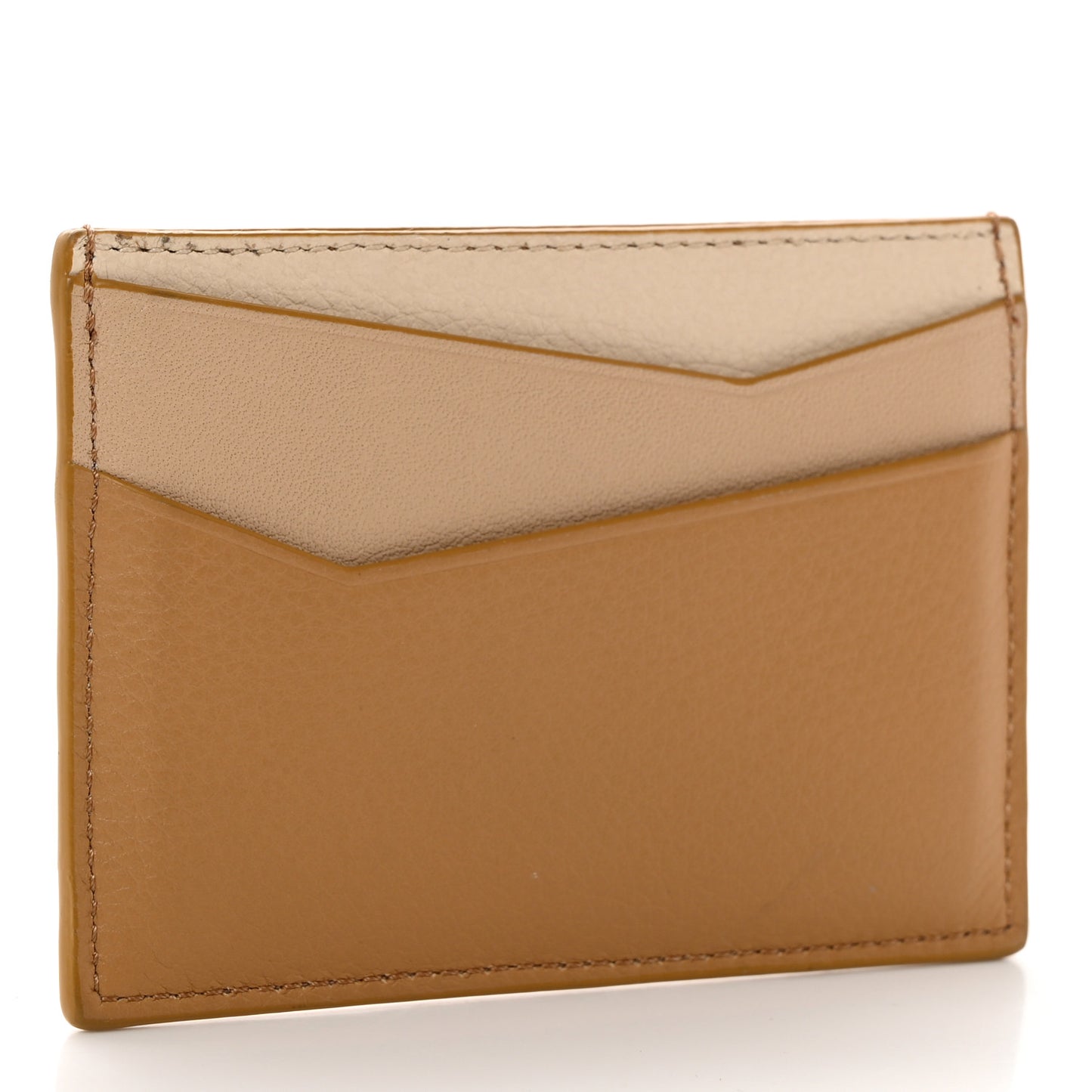 Calfskin Puzzle Colorblock Card Holder Angora
