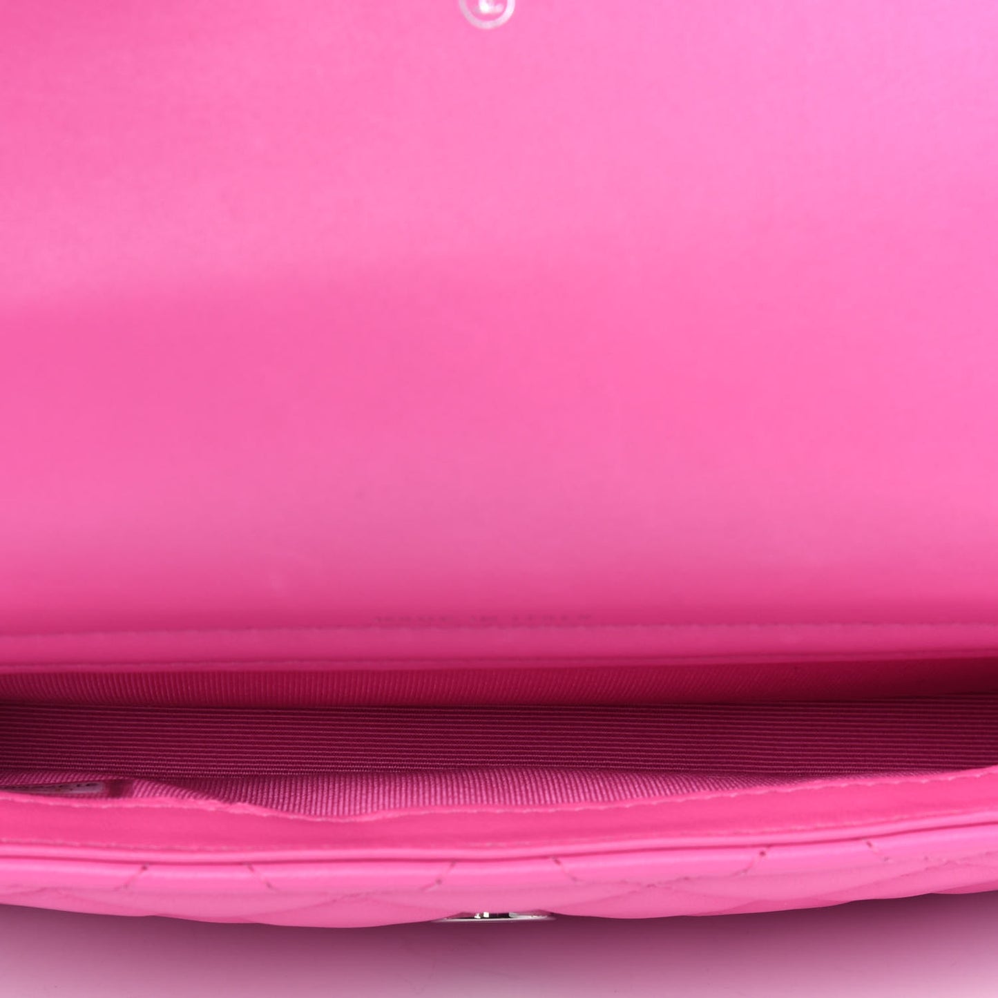 Lambskin Quilted Flap Phone Holder With Chain Neon Pink