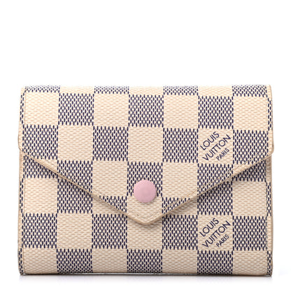 Louis Vuitton Damier Azur Victorine Wallet Rose Ballerine 1 of 7