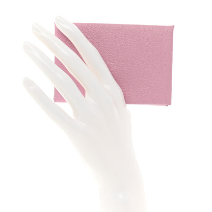 Hermes Chevre Mysore Calvi Duo Card Case Mauve Sylvestre 2 of 6