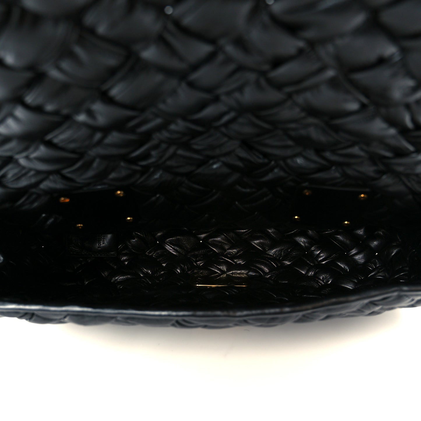 Calfskin Intreccio Rumple Desiree Shoulder Bag Black