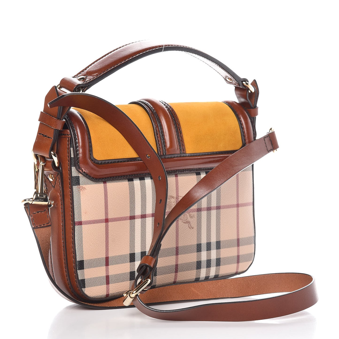 Haymarket Check Suede Small Brickfield Crossbody Butternut