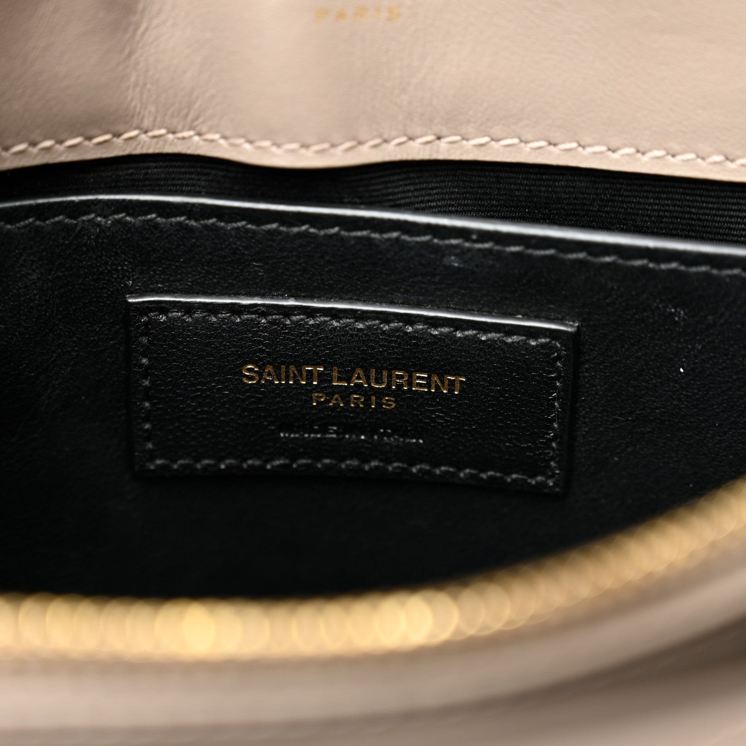 Saint Laurent Calfskin Y Quilted Monogram Small Loulou Chain Satchel Greyish Brown 6 of 11