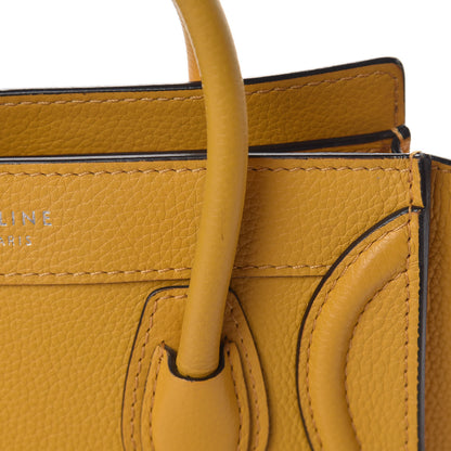Celine Drummed Calfskin Nano Luggage Ocre 10 of 16