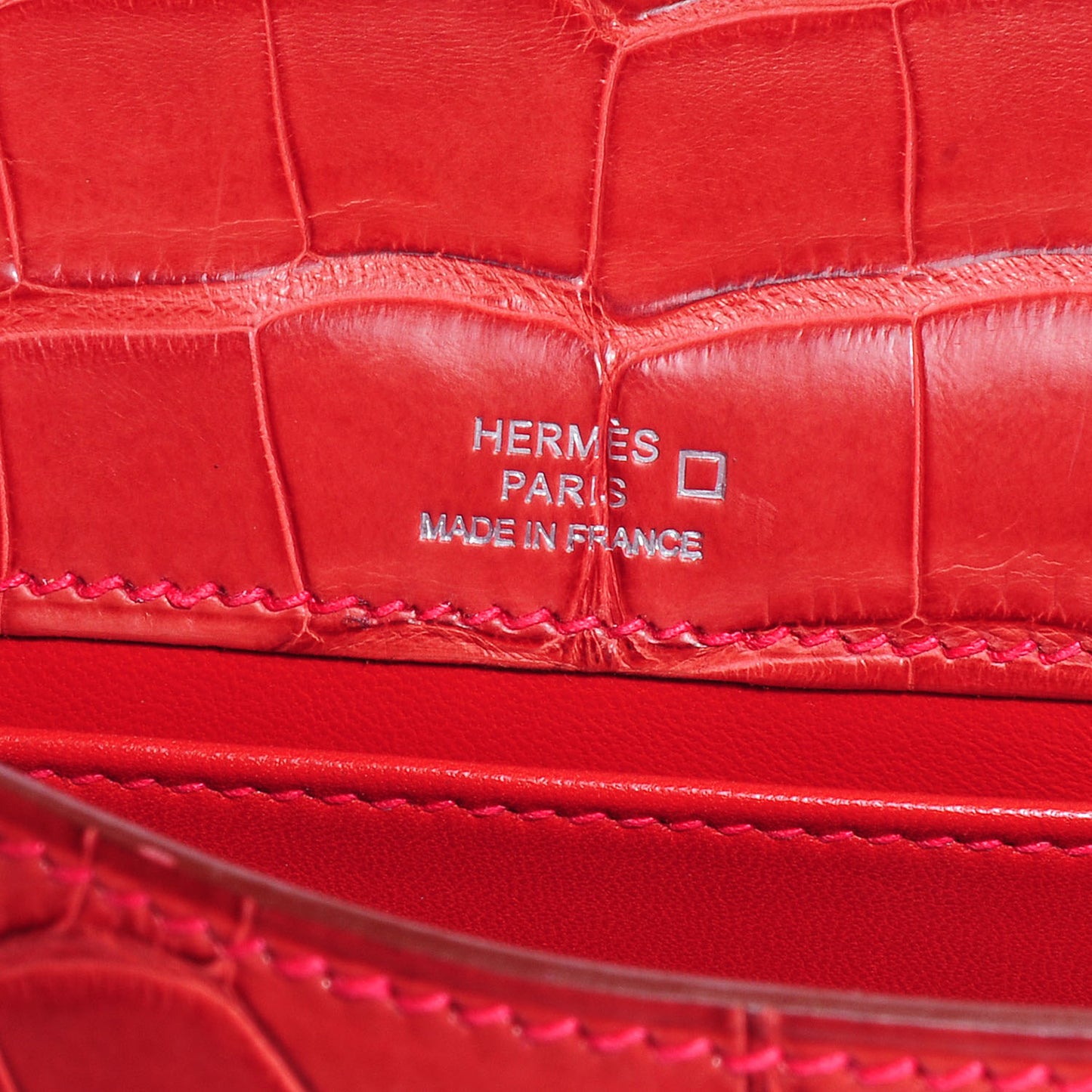 Matte Alligator Kelly Pochette Bougainvillea