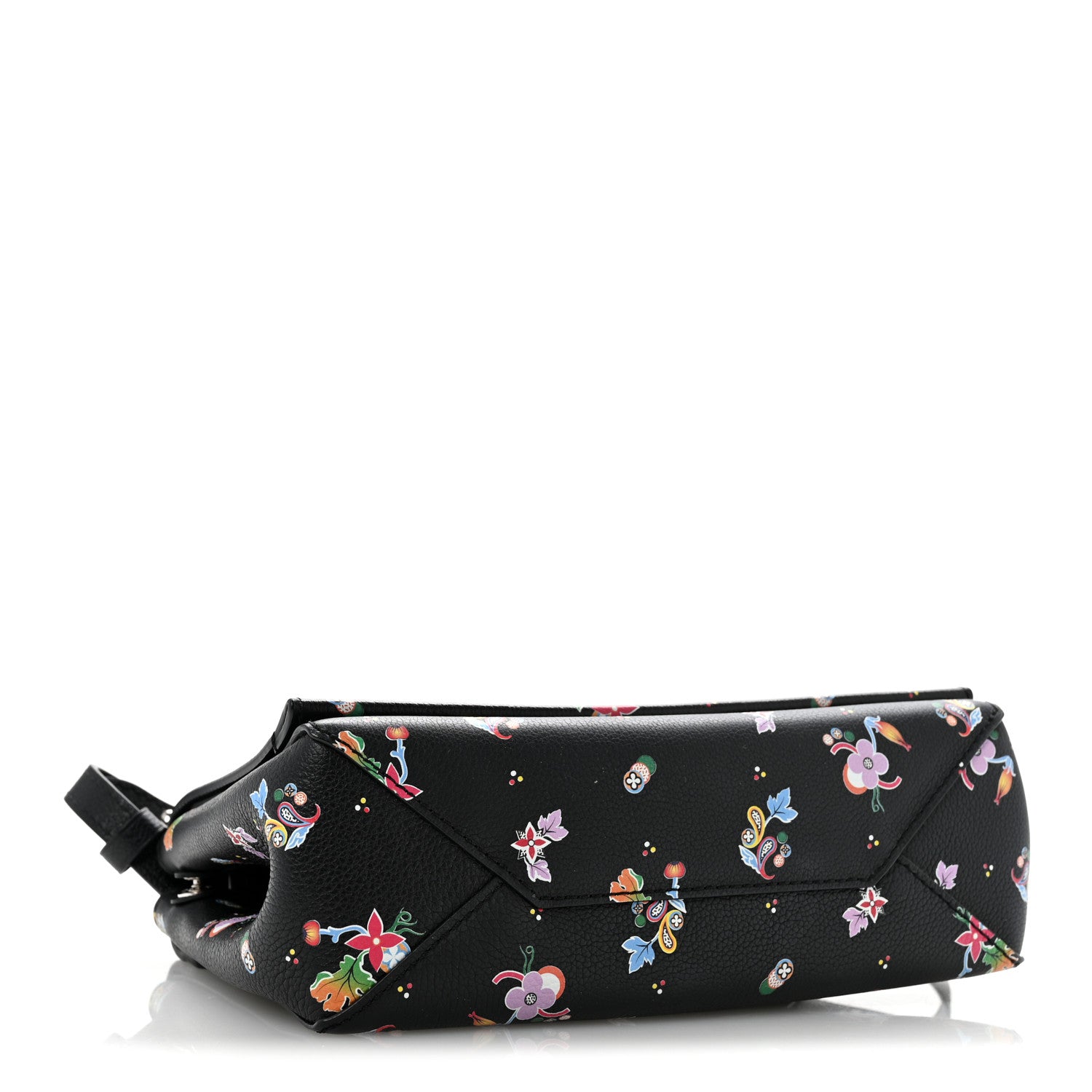 Louis Vuitton Soft Calfskin Lockme II Floral Chain Bag BB Black 4 of 11