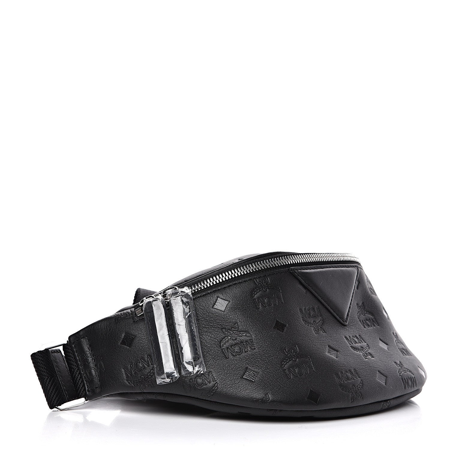 MCM Calfskin Ottomar Monogram Small Belt Bag Black 4 of 8