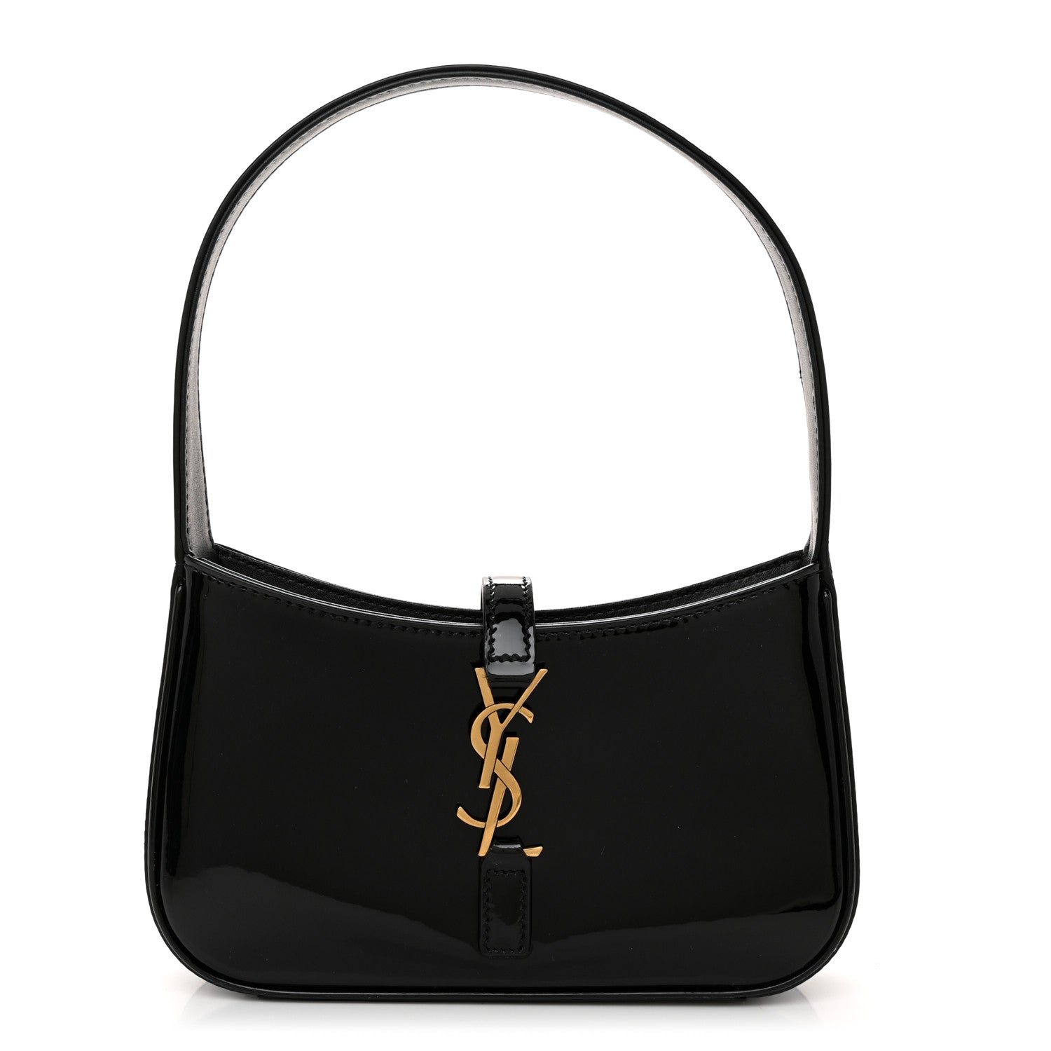 Saint Laurent Patent Calfskin Le 5 A 7 Mini Hobo Black 1 of 11