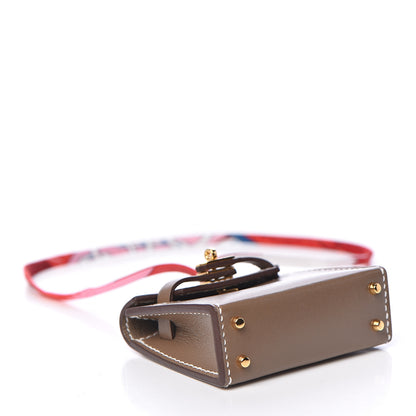 Hermes Tadelakt Mini Kelly Twilly Bag Charm Etoupe 5 of 9