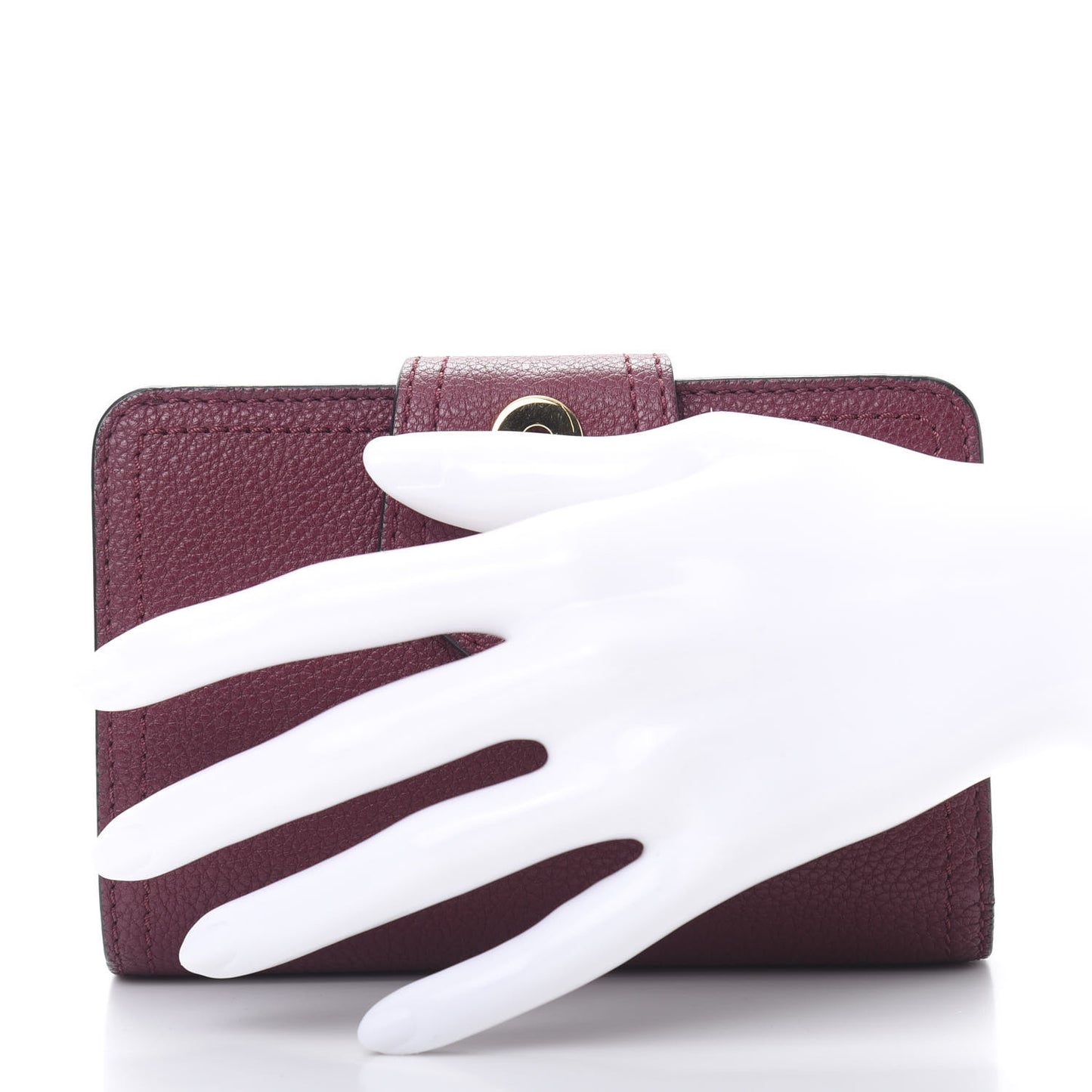 Grainy Calfskin Folding Wallet Burgundy