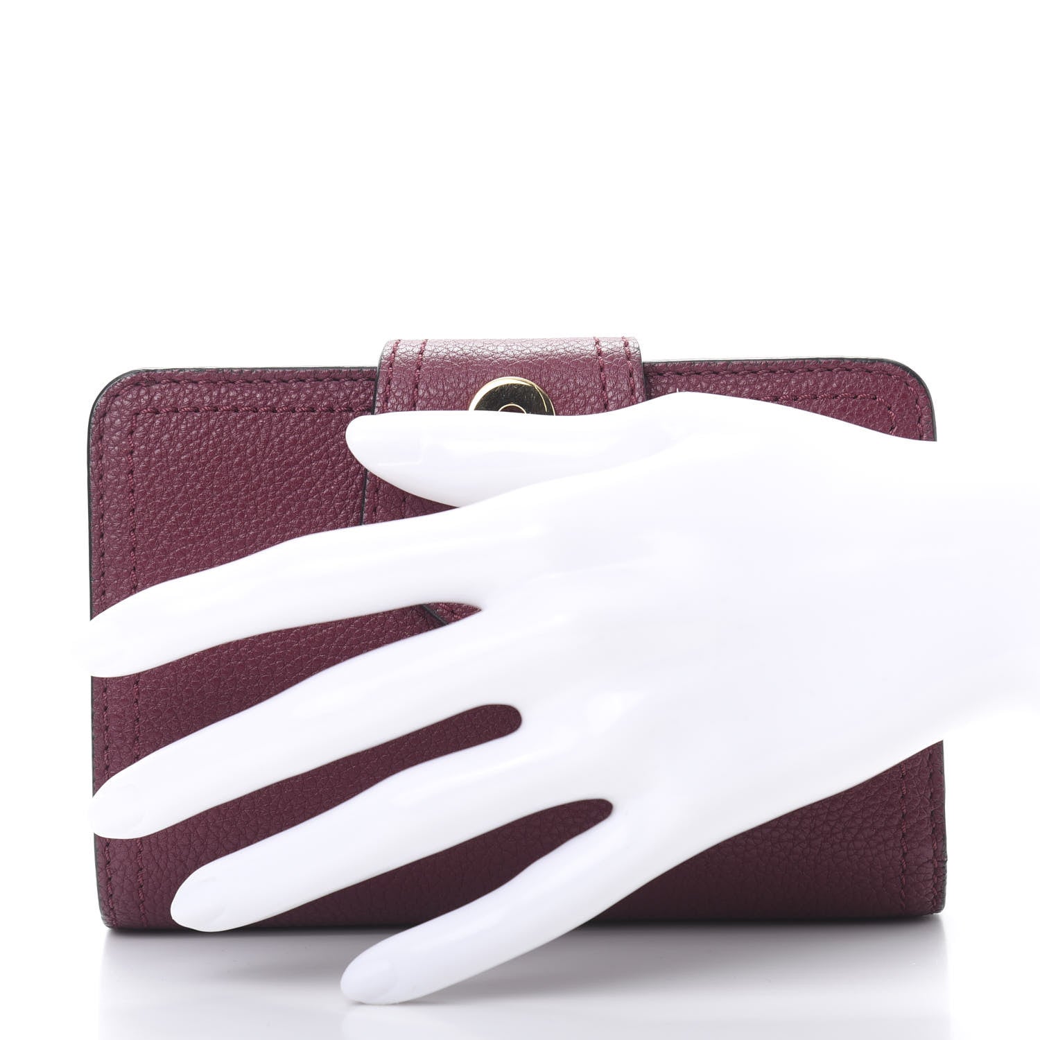 Burberry Grainy Calfskin Folding Wallet Burgundy 2 of 9