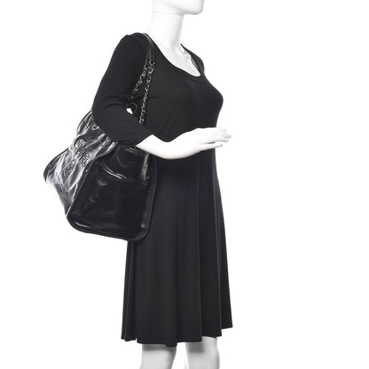 Chanel Glazed Calfskin Large Deauville Tote Black 3 of 12