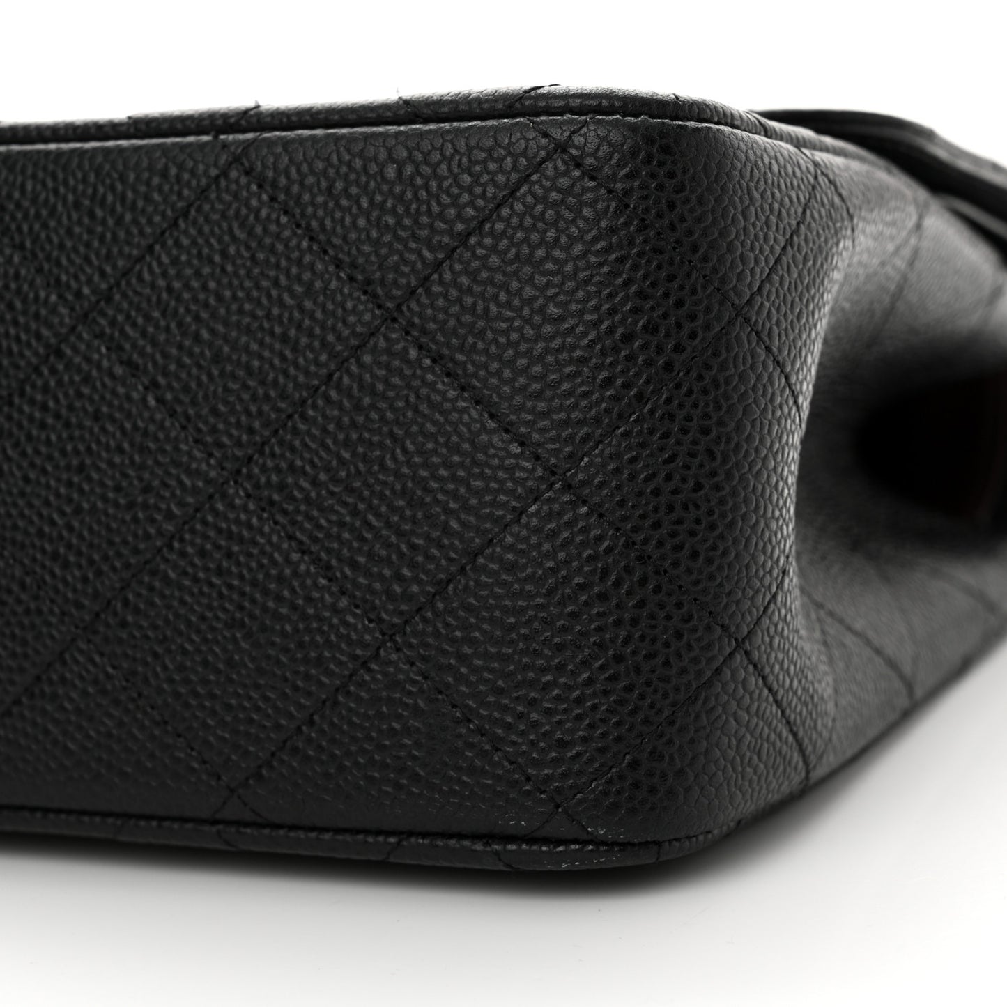 Caviar Quilted Jumbo Double Flap Black