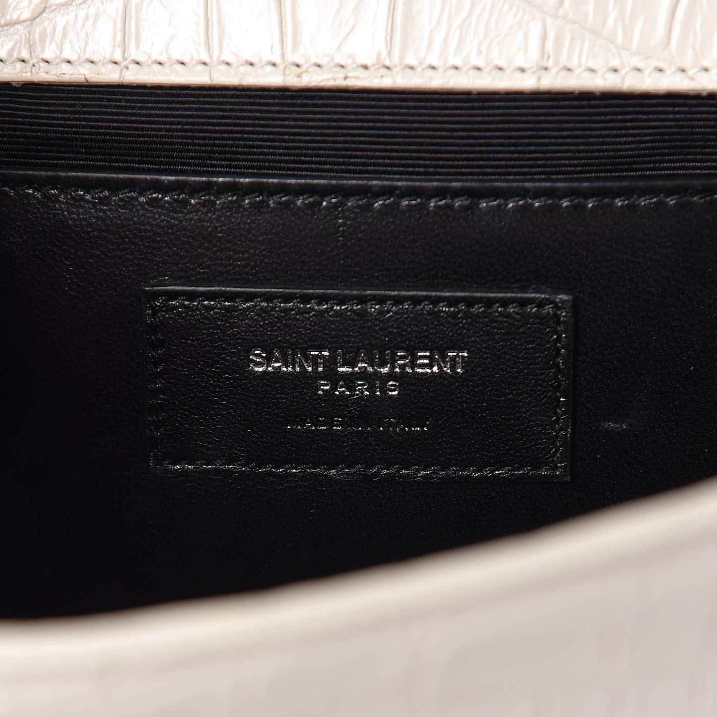 Calfskin Crocodile Embossed Classic Kate Monogram Clutch Porcellana