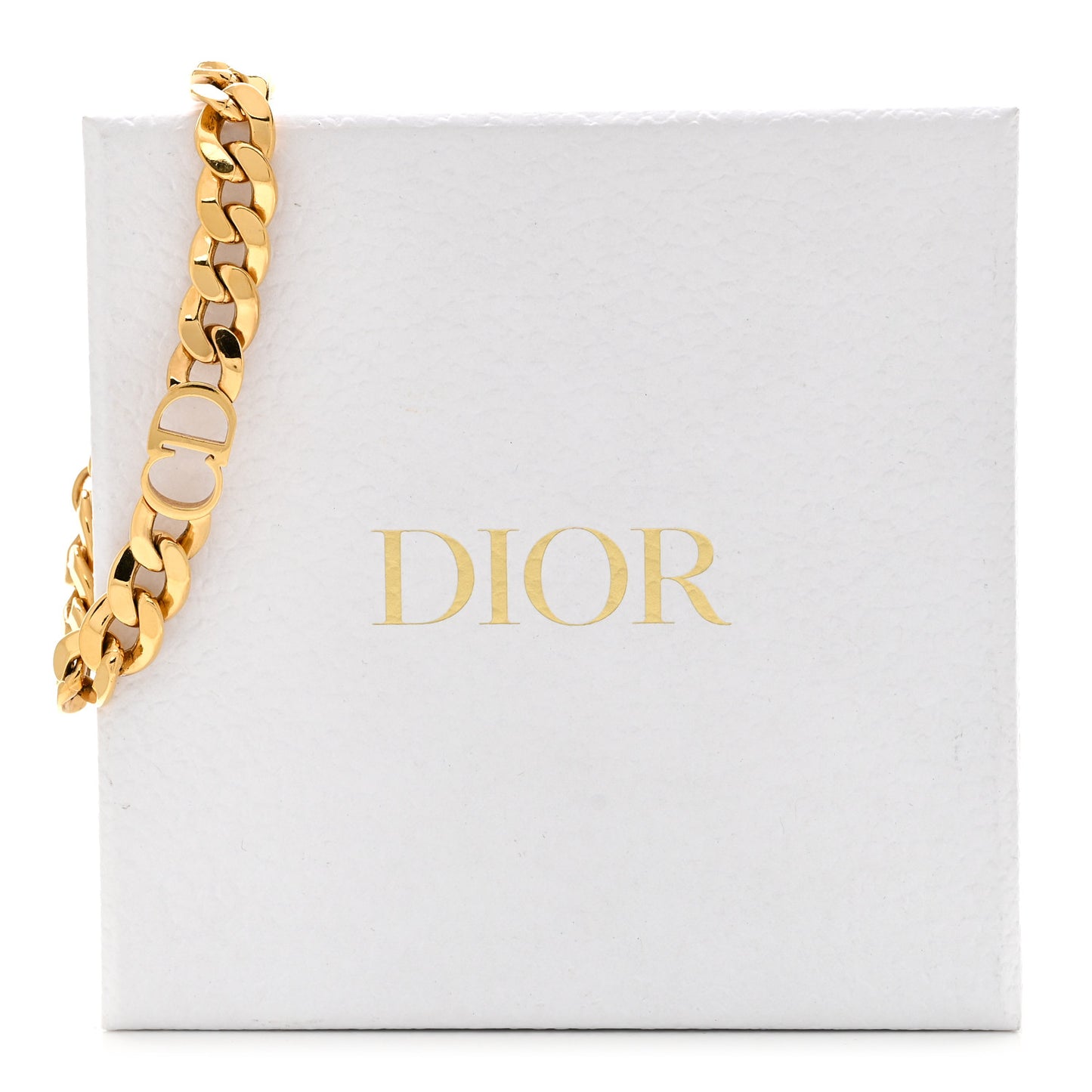 Brass CD Icon Chain Bracelet Gold